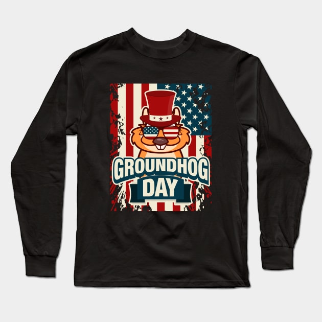 Groundhog USA Major Long Sleeve T-Shirt by LetsBeginDesigns